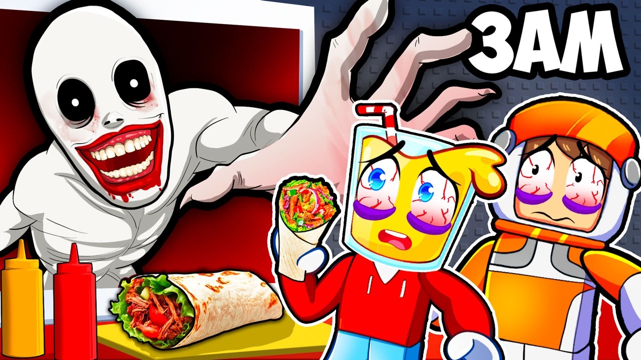 Surviving OVERNIGHT at Scary Shawarma Kiosk on Roblox