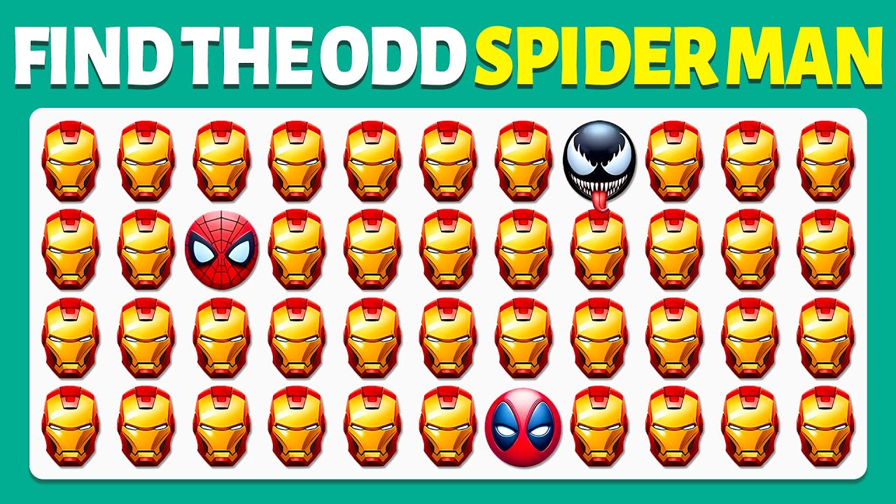 Find the Odd Emoji Out - Extreme SUPERHERO Edition 🔨🕷️🦸 | Easy, Medium, Hard | 40 Levels | Cow Quiz