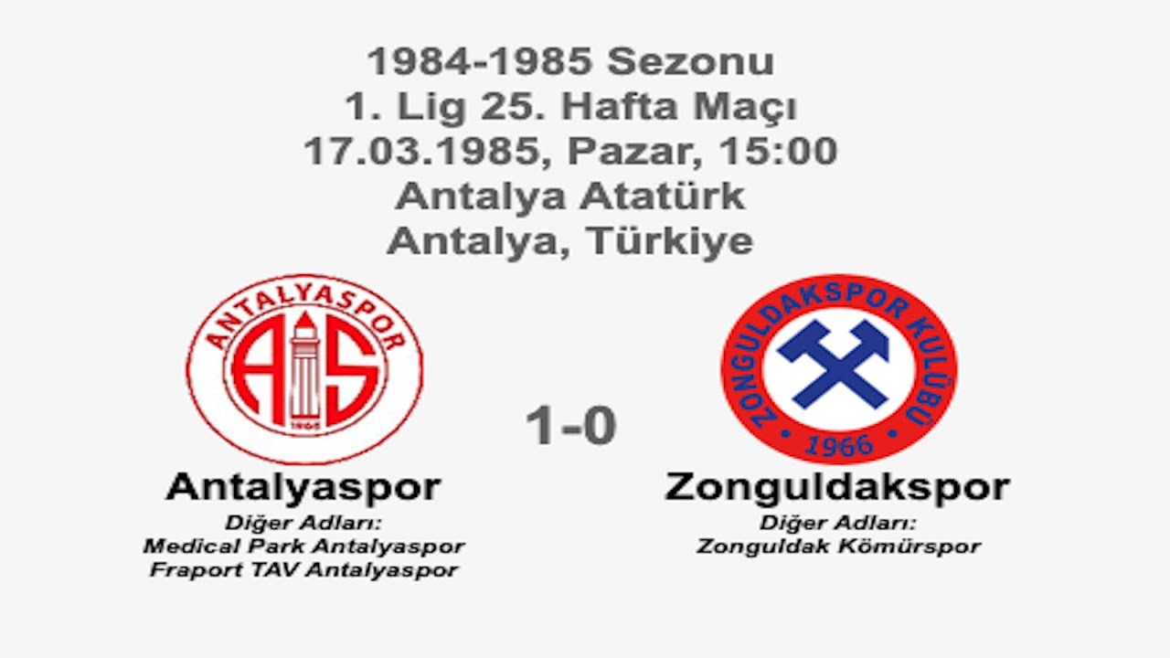 Antalyaspor 1-0 Zonguldakspor 17.03.1985 - 1984-1985 Turkish 1st Legaue Matchday 25