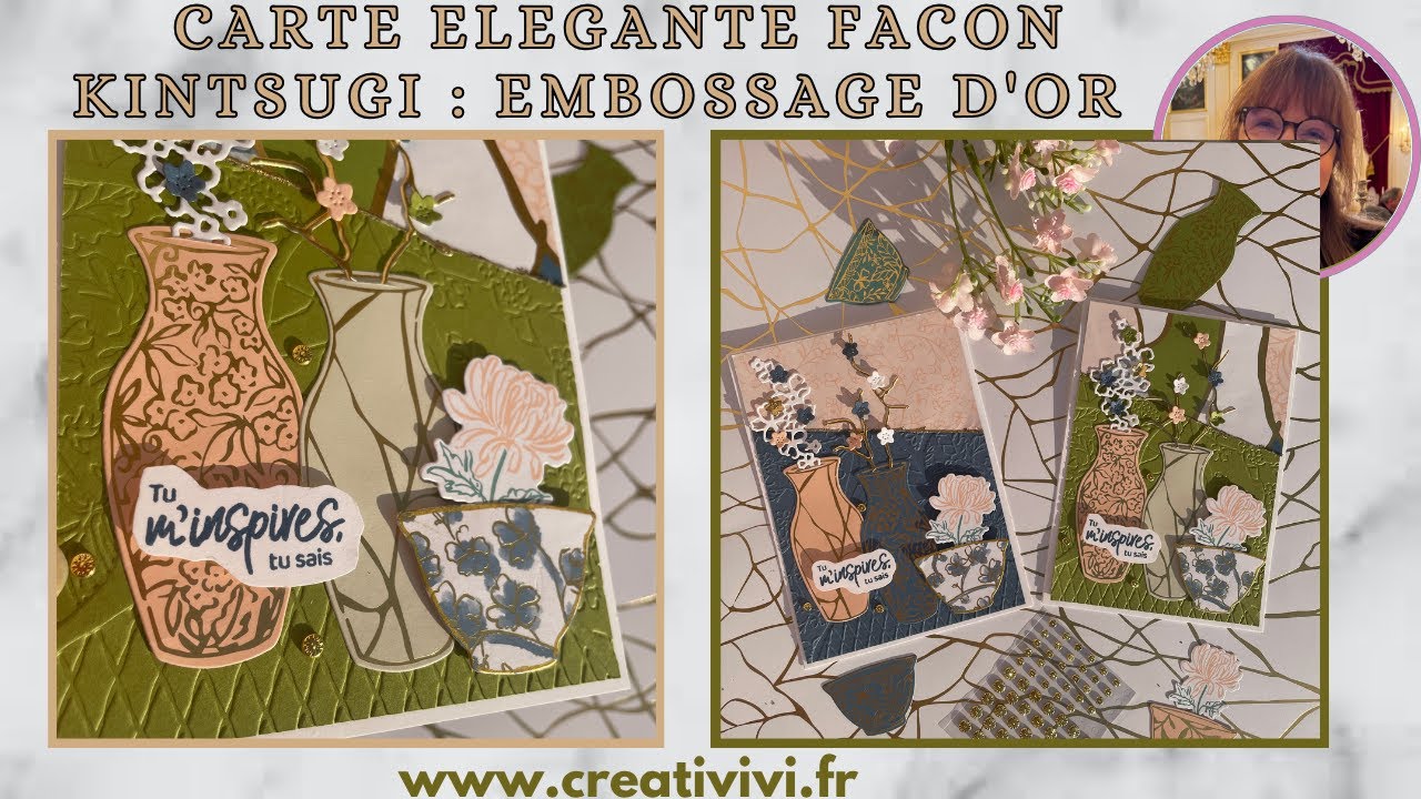CARTE ELEGANTE FACON KINTSUGI : EMBOSSAGE D'OR