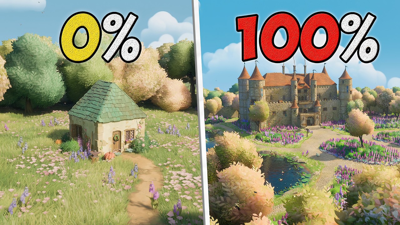 Gua 100% Membangun Dari RUMAH KECIL Sampai KASTIL MEWAH di Tiny Glade