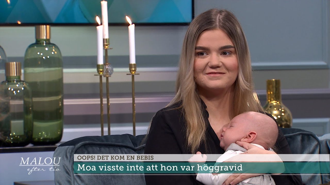 Moa hade ont i magen – då kom en bebis - Malou Efter tio (TV4)