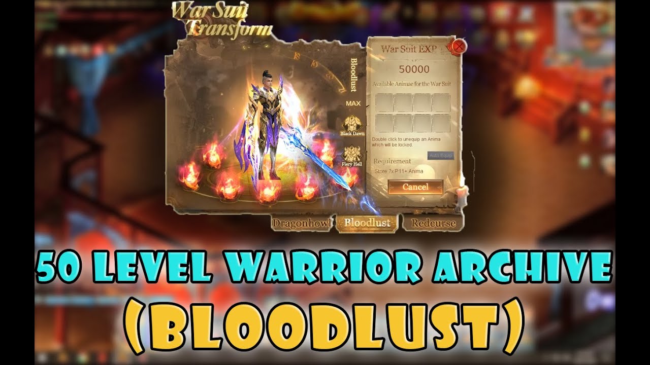 Conquer Online~ Fixed Warrior WarSuit Bloodlust, U Can Change the Weapons Style After 50 Level.