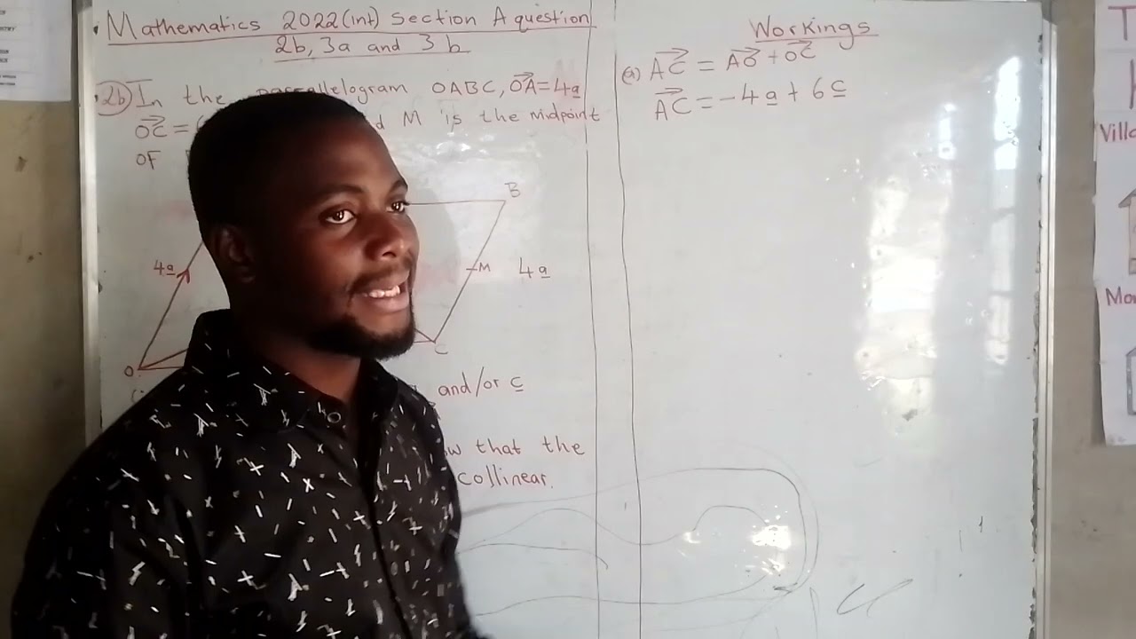 2022 Mathematics internal P2 question 2b(vectors)