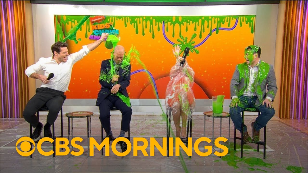 "CBS Mornings" team gets slimed to celebrate the Nickelodeon Kids' Choice Awards