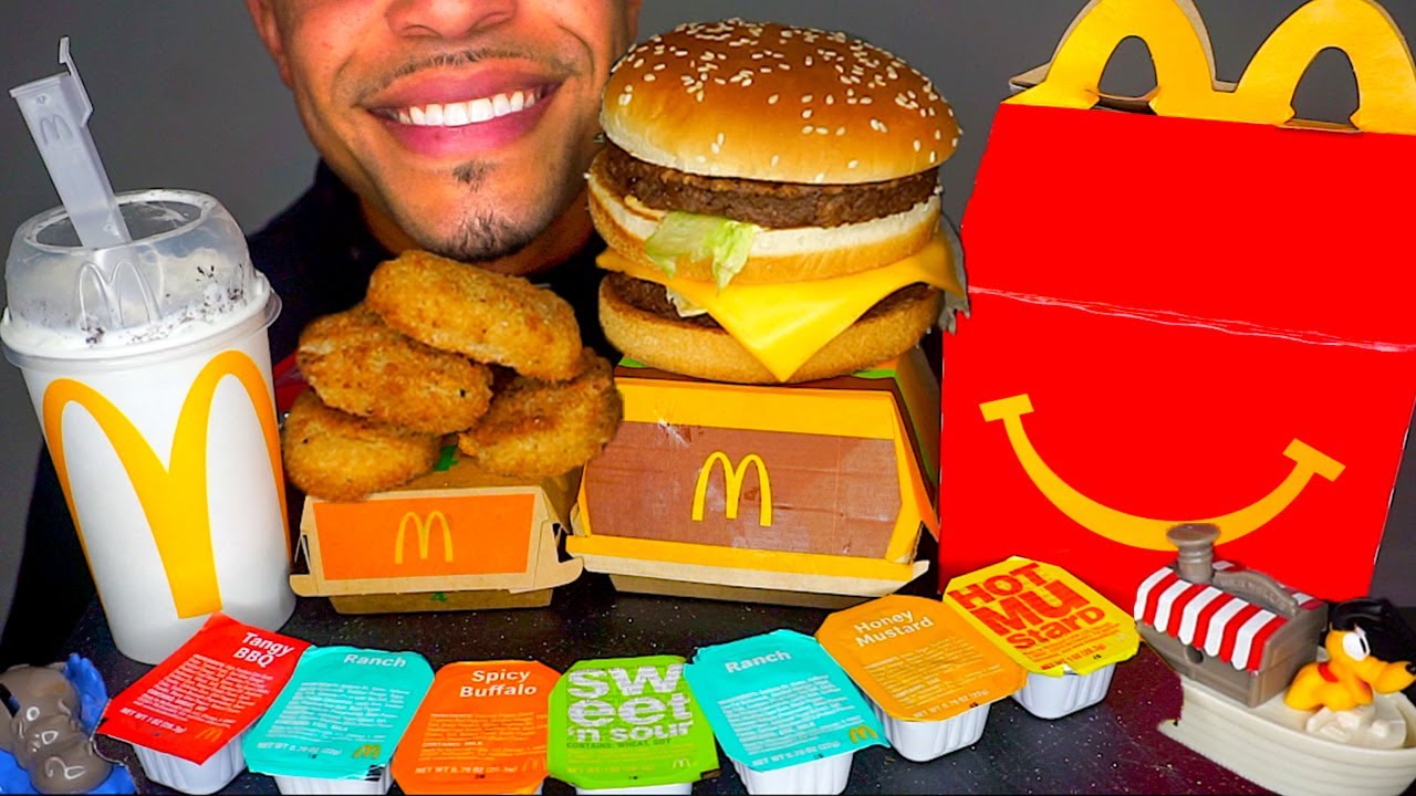 ASMR MCDONALD'S CHICKEN NUGGETS MUKBANG OREO MCFLURRY FILLET FISH BIG MAC FRIES EATING SHOW SOUNDS