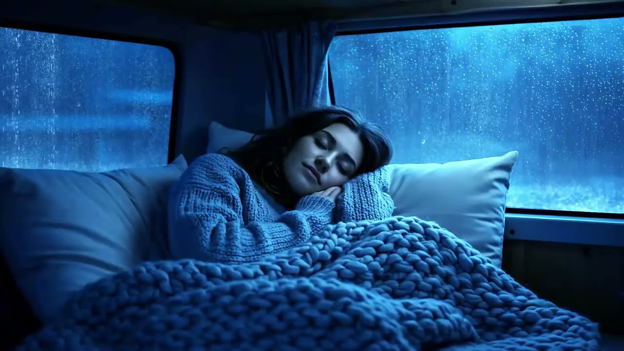 🌩️Gentle Thunder Night in a Cozy Car 🚗🌧️