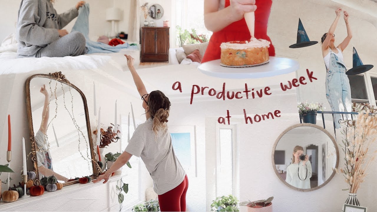 a productive week at home // decorating, new furniture, homegoods haul, baking + clean with me 🎃🫧