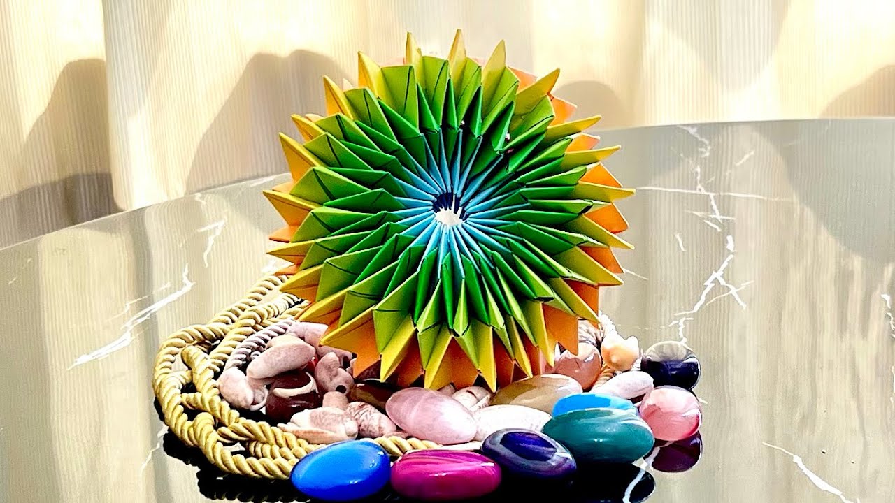 Spinning ball, firework star, relaxing craft  فیلم آموزش ساخت توپ چرخان