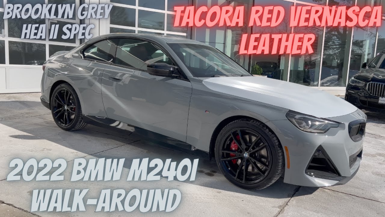 2022 BMW M240i Brooklyn Grey With Tacora Red Leather!
