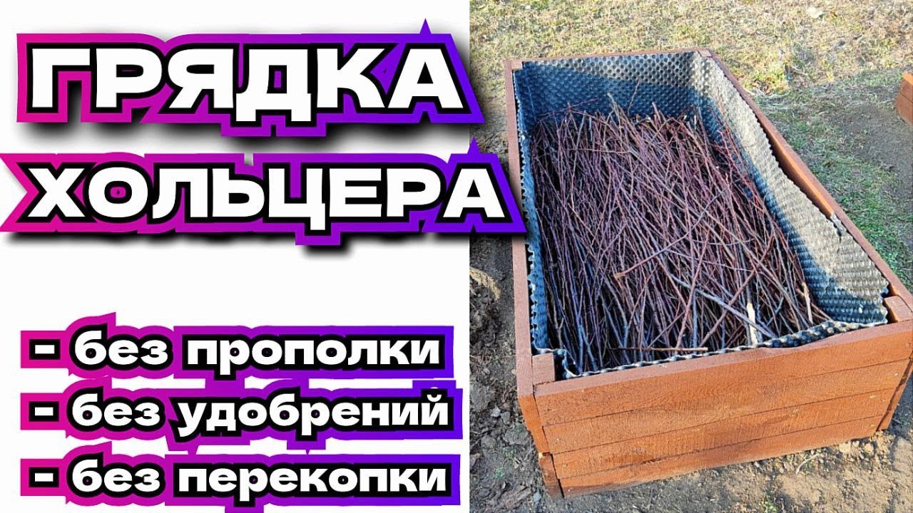 Грядка Хольцера.  Овощи растут как на дрожжах, посадил и забыл!