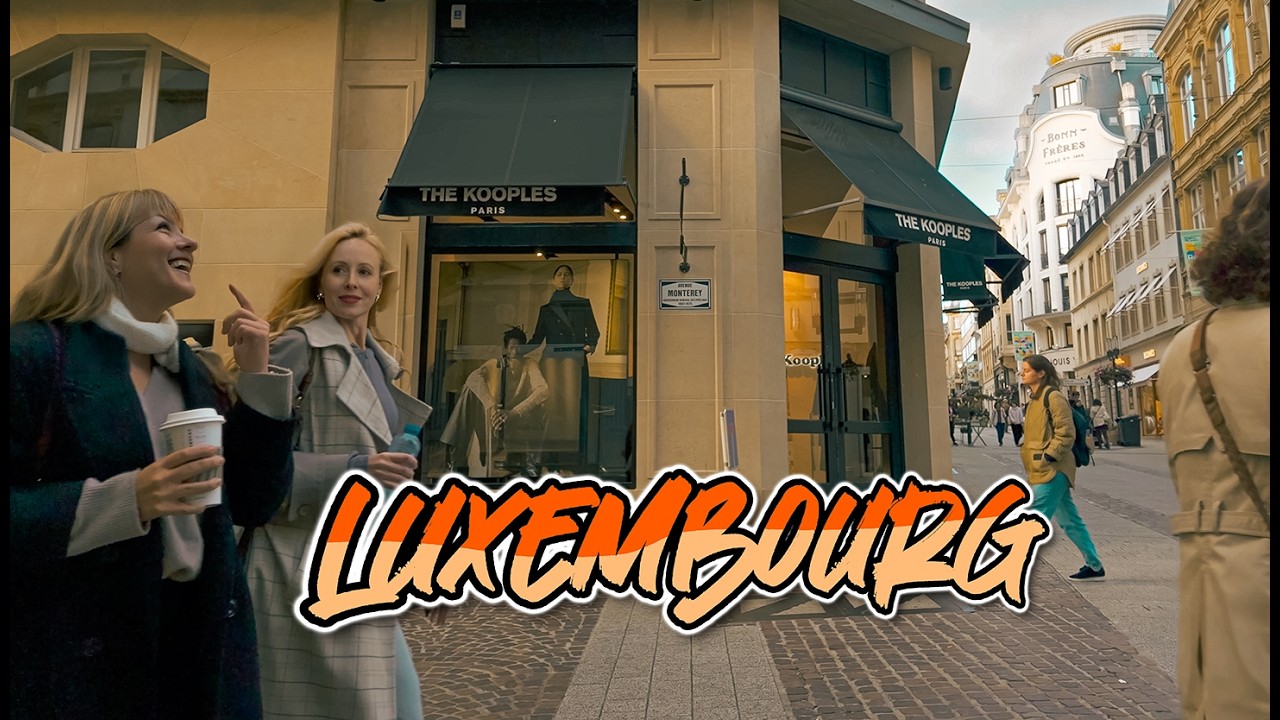 LUXEMBOURG 🇱🇺 Shopping Streets Evening Walking Tour in the Richest Country