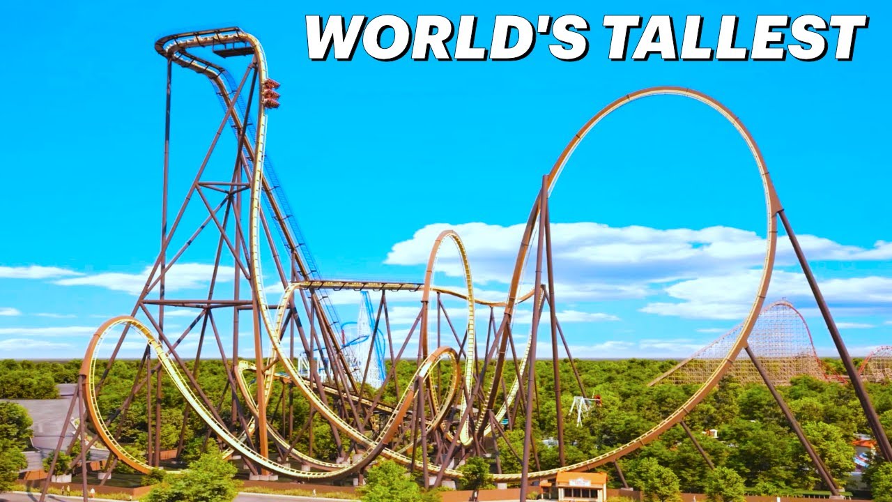 Tormenta Rampaging Run (Fly Over Video) - Six Flags Over Texas's New Record Breaking Dive Coaster!