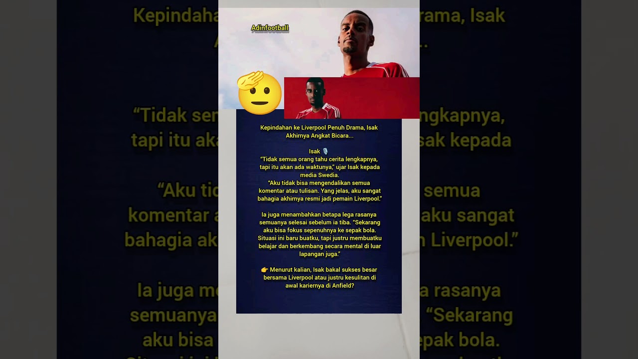 Drama Transfer Selesai, Isak Resmi Berseragam Liverpool!#football #shorts #fyp