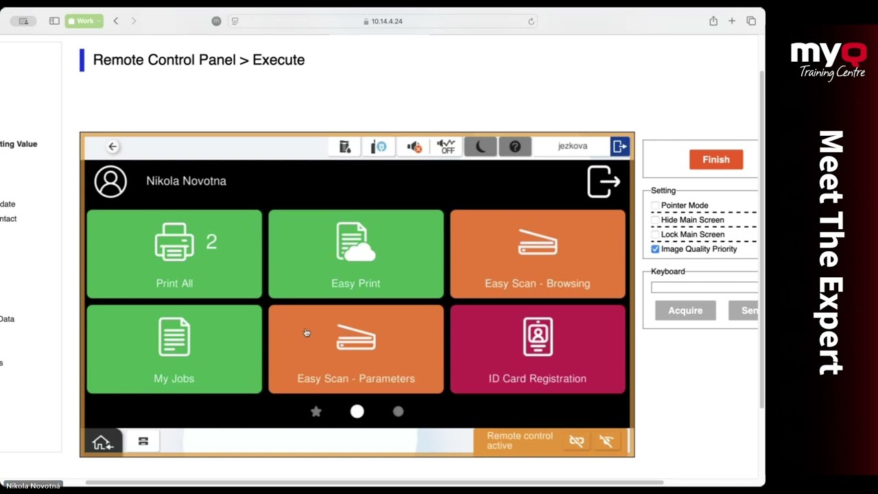 Meet the Expert Discover MyQ X Embedded Terminal v10.2 Personalize Your Experience