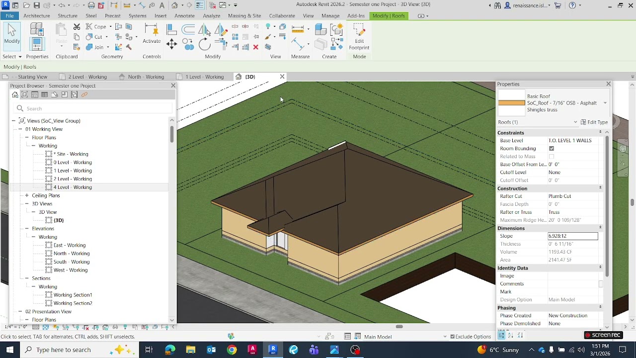 How to model Basic Gable, Hip And Shed Roof in Revit