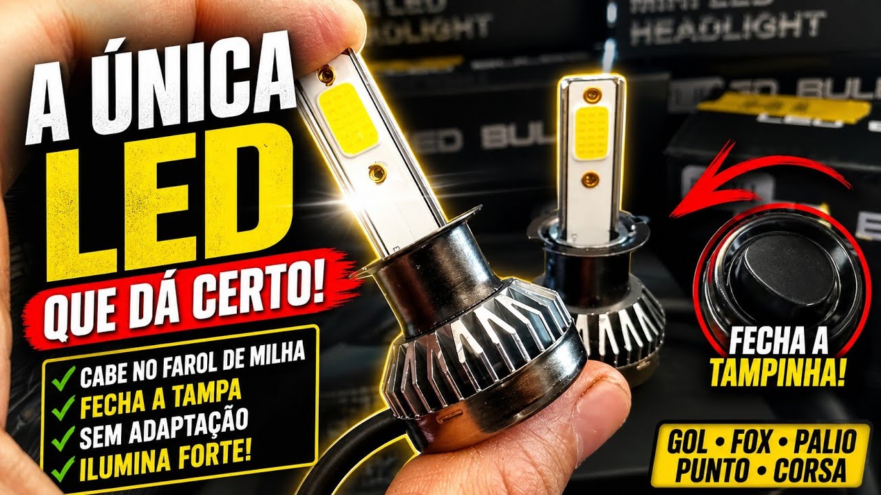 solução definitiva para usar LEDS nós faróis e faróis de milha gol/Fox/Palio/Punto/Corsa