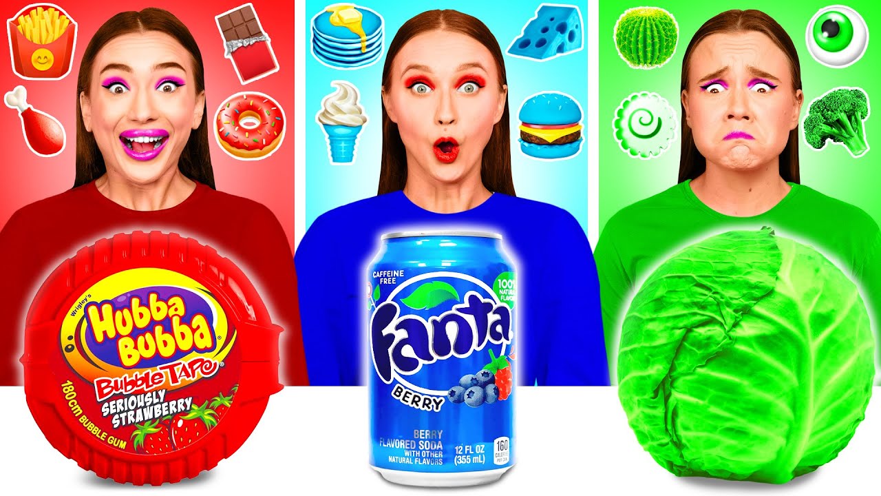 24 Часа Едим Еду Одного Цвета Челлендж | Съедобная Битва от TeamTeen Challenge