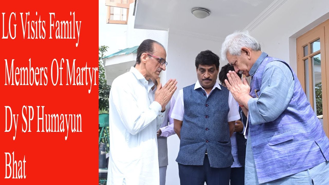 LG Visits Family Members Of Martyr Dy SP Humayun Bhat