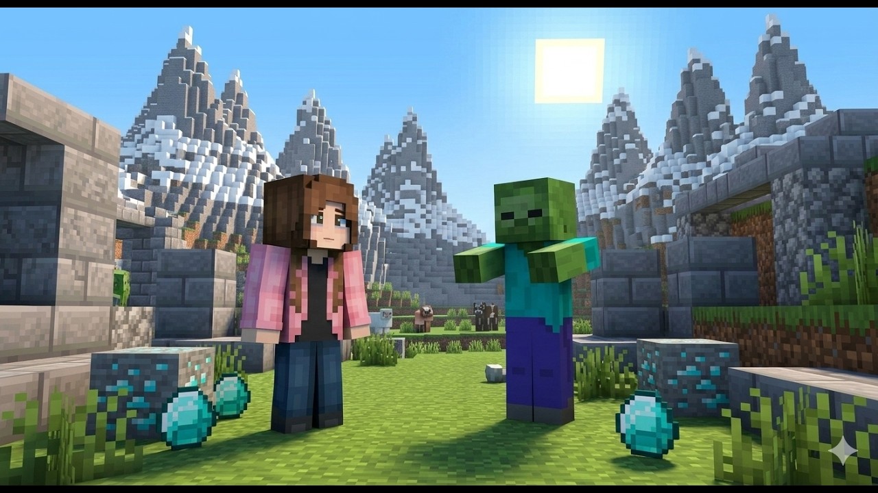 لقيت دايموند في أغرب مكان! 💎 والبنت المسكينة والزومبي.. 🧟‍♀️💔صدمة خلف الجبال!  Yara craft