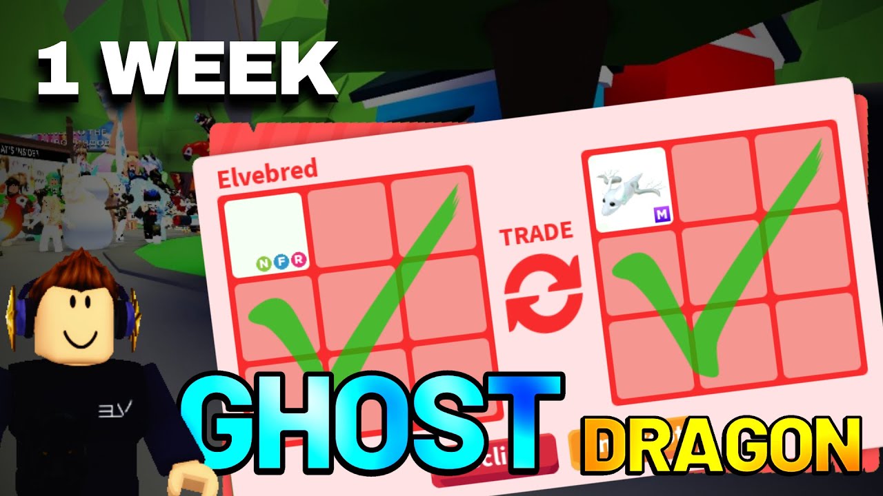 Trading to Mega GHOST DRAGON in 1 WEEK! Adopt Me
