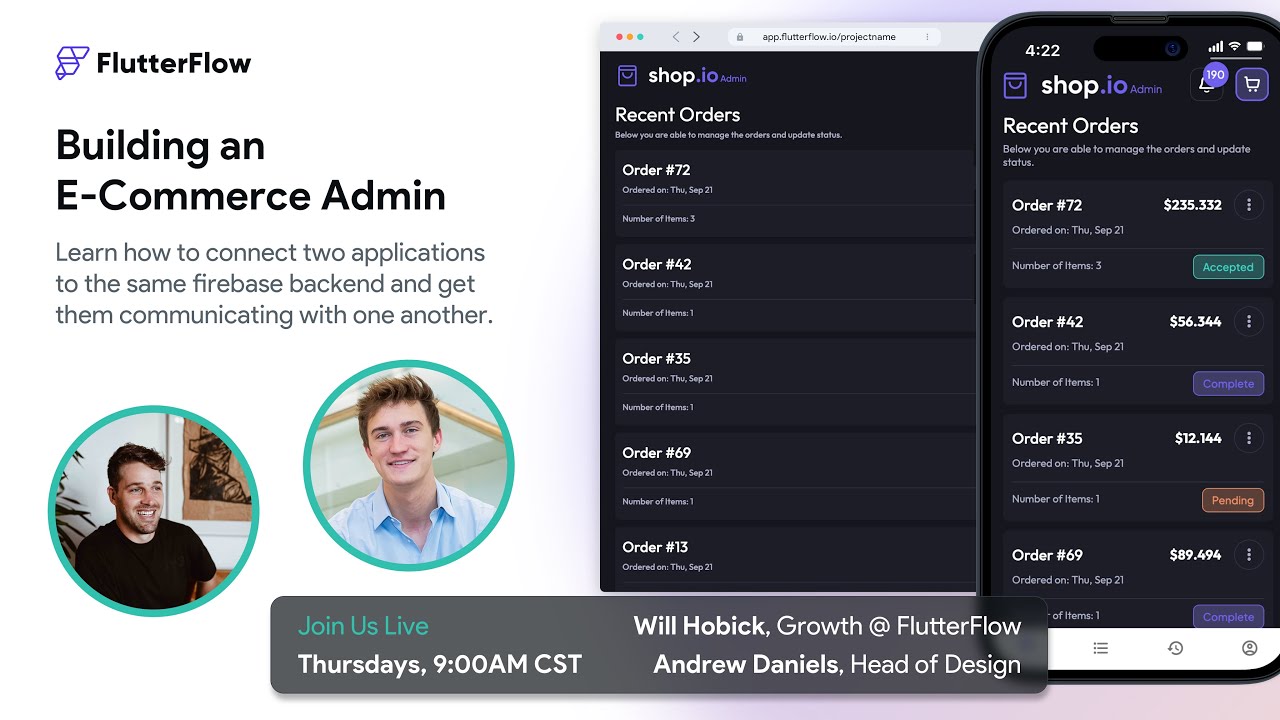 Build an Admin Panel for the E-Commerce template on the marketplace.