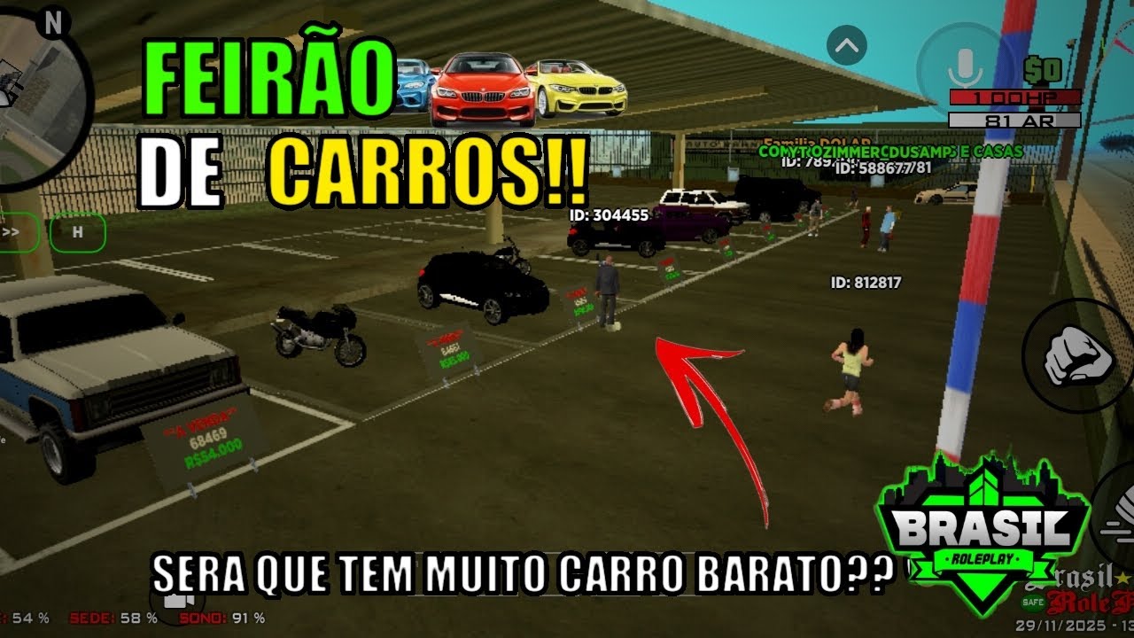 NOVO FEIRÃO DE CARROS NO BRASIL ROLEPLAY!!!!! SERA QUE TEM MUITO CARRO BARATO? 🚙 🏬 🇧🇷 #samp #carros 