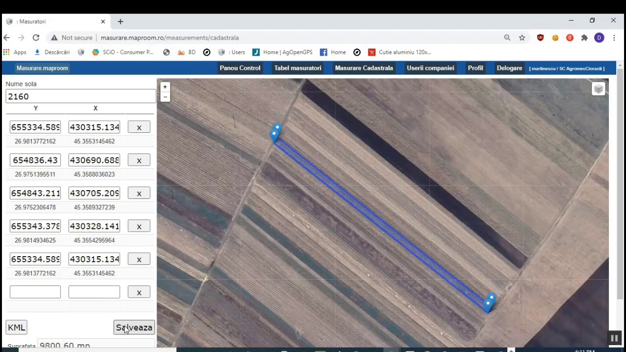 Import date cadastru, vizualizare in aplicatia de masurare AgroGPS