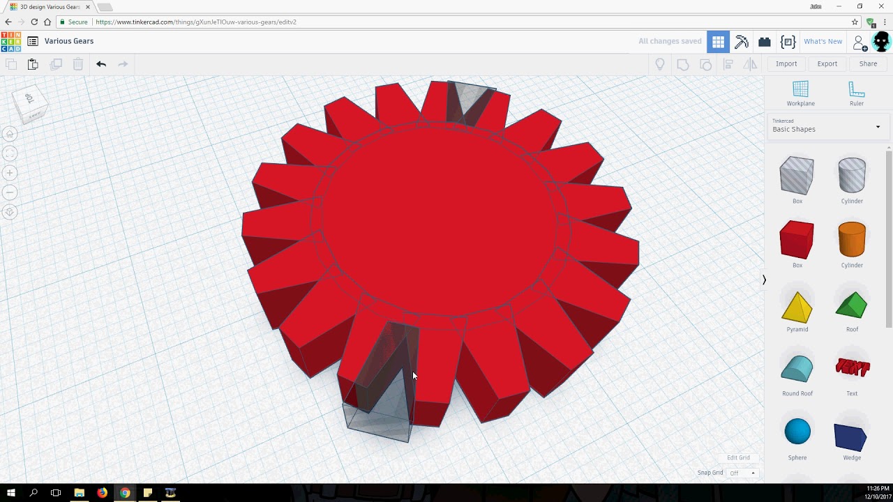 TinkerCAD Gears - STEM SOS PBL 2017