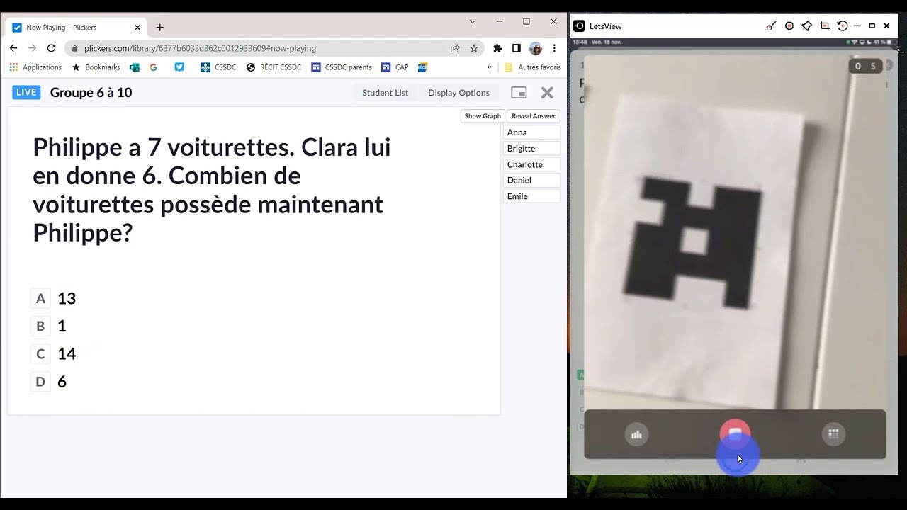 Plickers - Lancer les questions en classe et scanner les cartes des élèves