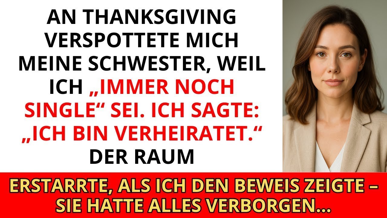 An Thanksgiving verspottete mich meine Schwester, weil ich „immer noch Single“ sei. Ich sagte...
