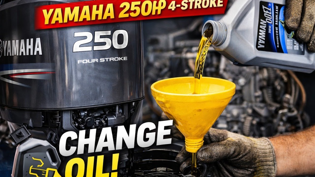 Самостоятельная замена масла в подвесном моторе Yamaha 3.3 литра 250 л.с. 4-тактном.
