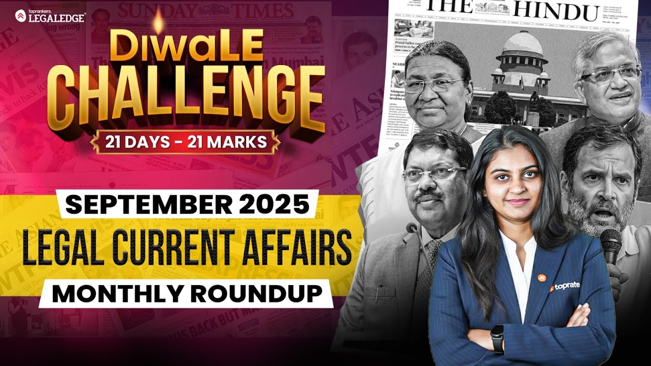 CLAT 2026 DiwaLE Challenge: September 2025 Legal Current Affairs Monthly Roundup