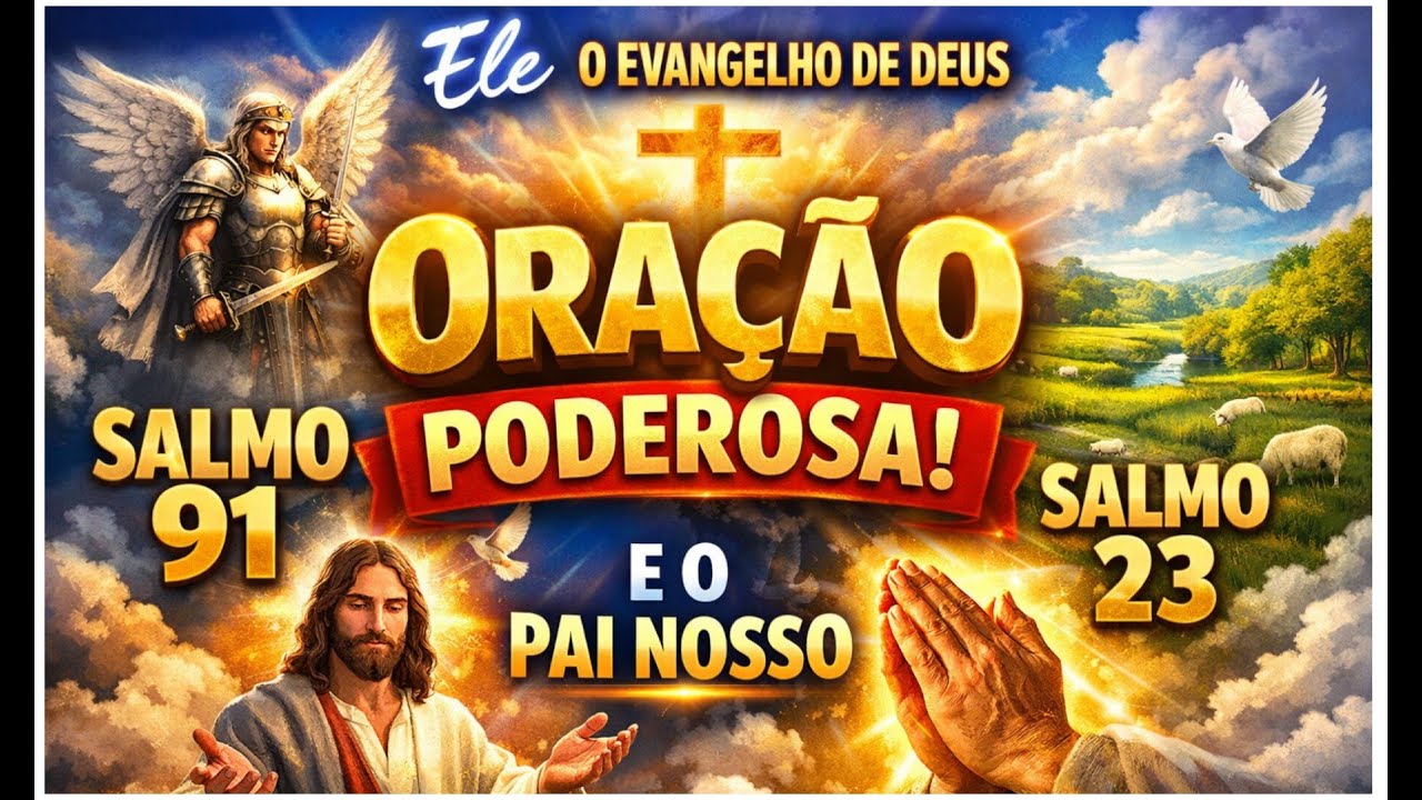 ORAÇÃO DO DIA 08-02-26 - SALMO 91-SALMO 23 e O PAI NOSSO As TRÊS ORAÇÕES MAIS PODEROSAS da BÍBLIA