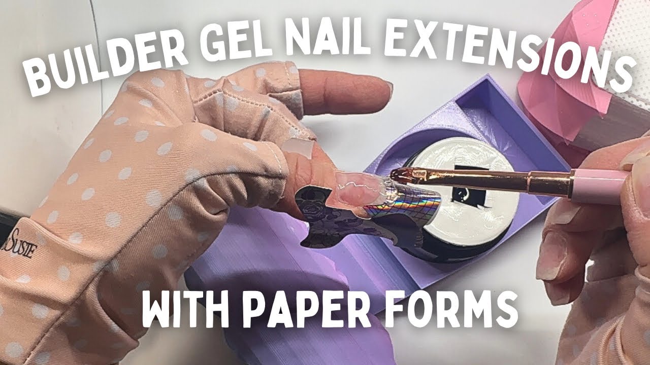 Builder Gel Overlay Nail EXTENSIONS Using ONLY Paper Forms