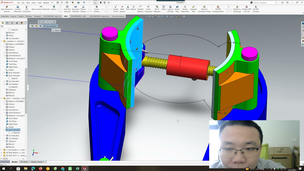 Design Double Block Brake with SolidWorks