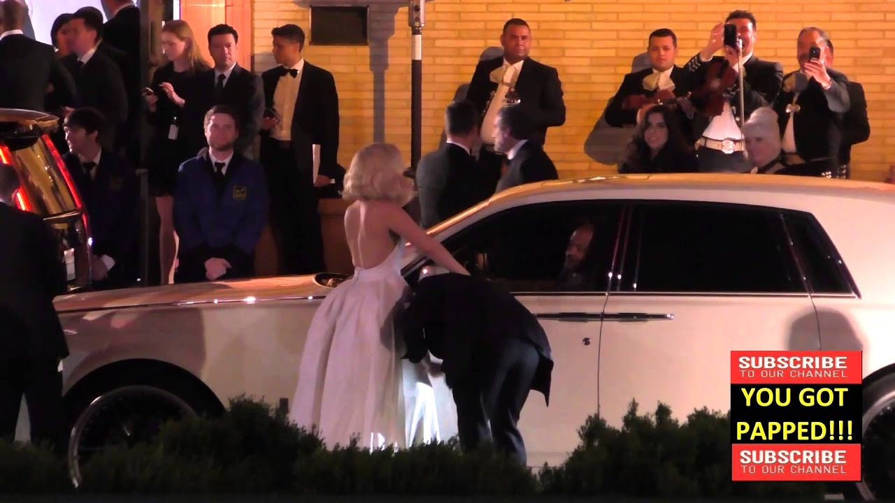 Lady Gaga and Taylor Kinney arrives to the Vanity Fair Oscar Award Party at Wallis Annenberg Center