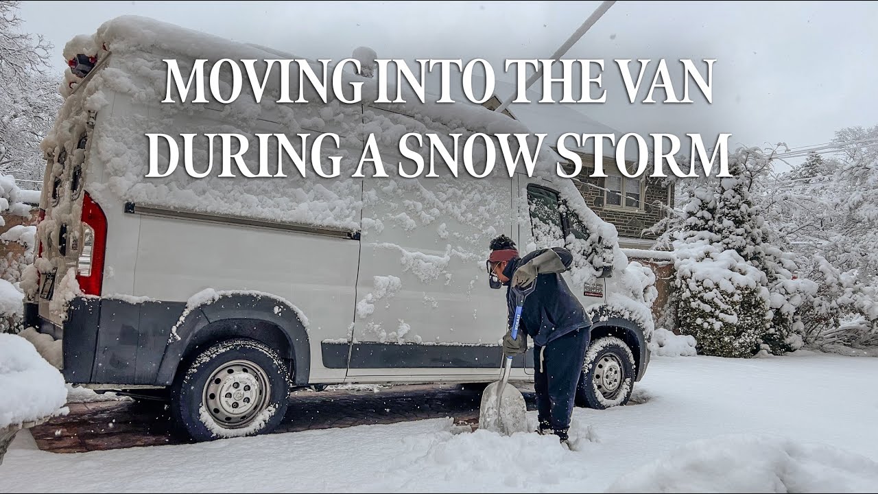 Moving into the Van During a Snow Storm