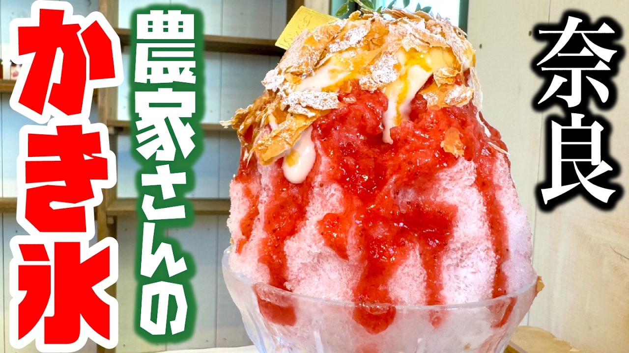 【絶品】奈良の農園さんが作る古都華いちごのかき氷が美味しすぎてビビった！