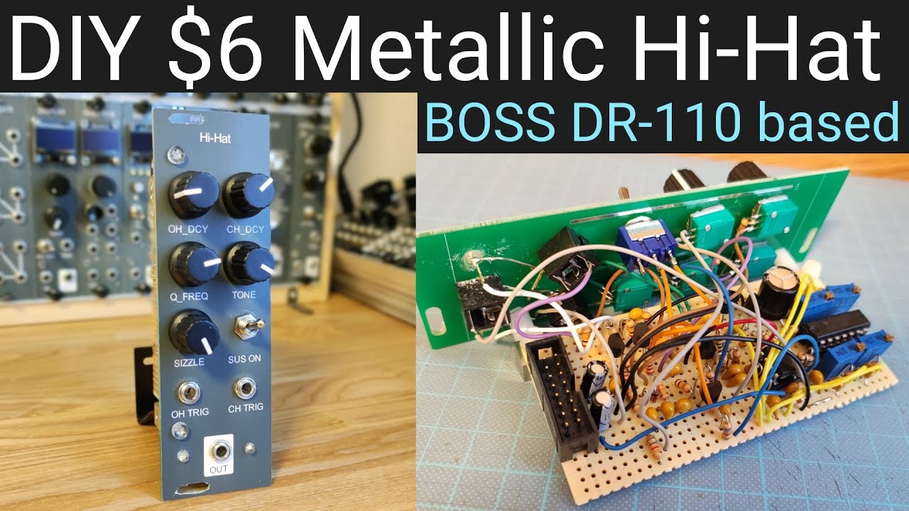 [ $6 ] DIY eurorack modular synth Metalllic Hi-Hat / BOSS DR-110 based drum module