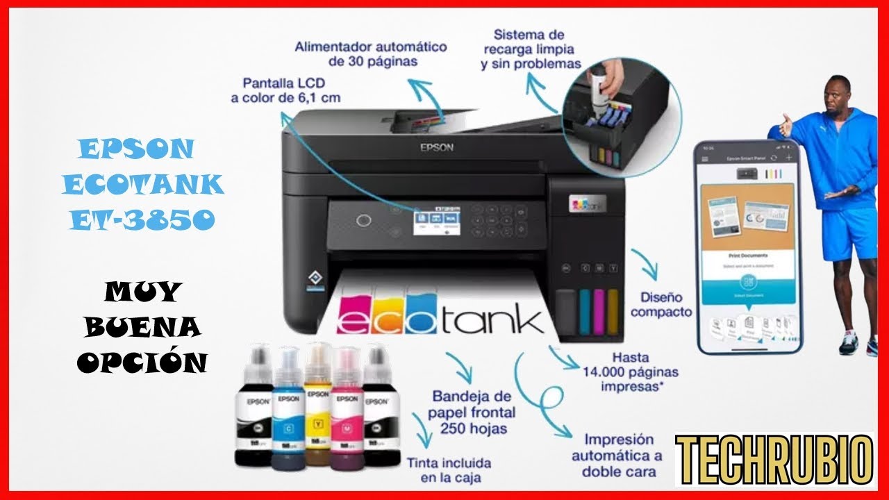 EPSON ECOTANK ET-3850 UNBOXING Y PUESTA EN MARCHA ¿ES BUENA OPCIÓN?