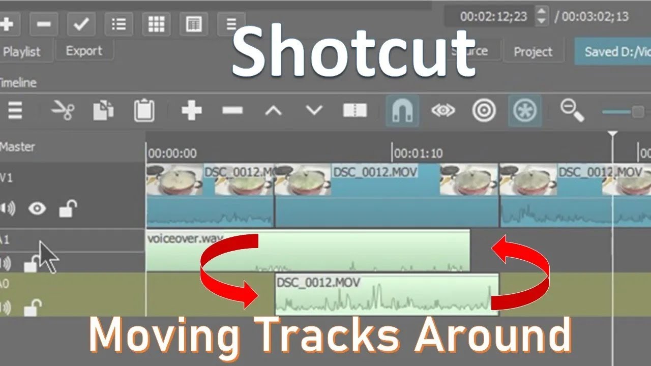 Shotcut   Moving tracks around   Shotcut Tips & Tricks   HD 1080p 60FPS