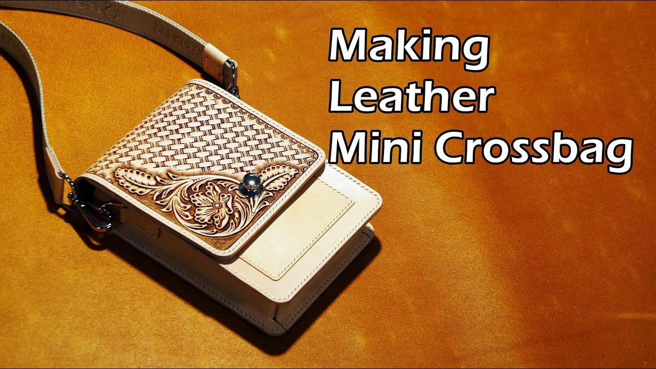 58 [Leather Craft] Making Leather Mini Crossbag2 / [가죽공예] 미니 크로스백 만들기2 / Free Pattern