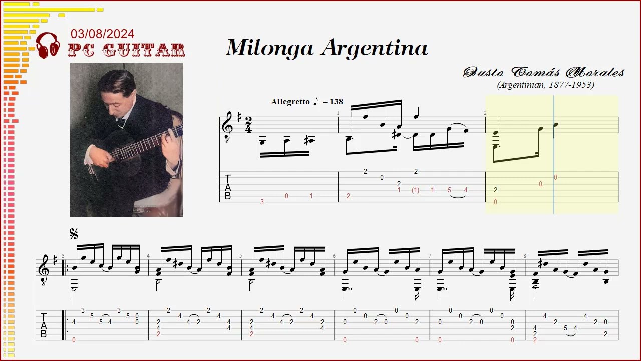 Justo Tomás Morales, Milonga Argentina, guitar