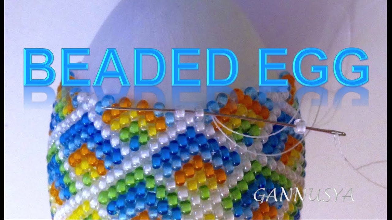 BEADED Egg 4 SPRING  DIY PATTERN tutorial / Пасхальное яйцо  / Писанка весна