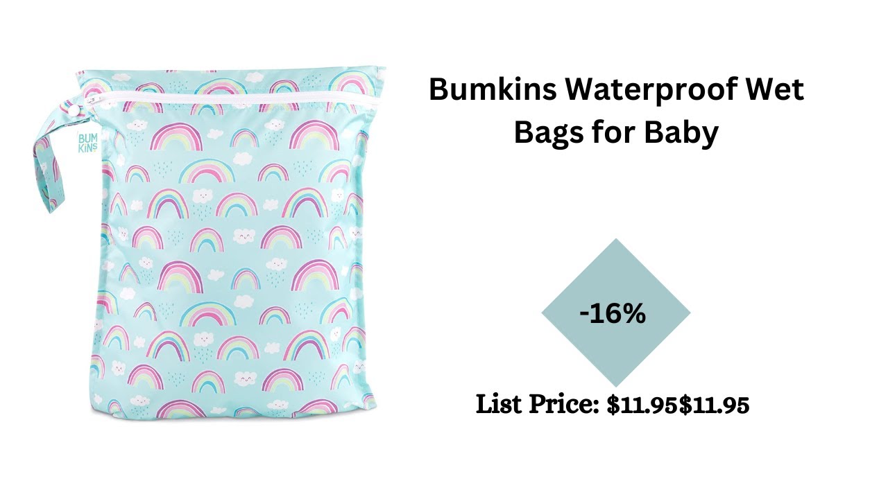 Bumkins Waterproof Wet Bags for Baby, Travel, Swimsuit, Cloth Diapers