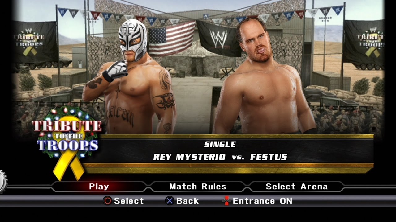 WWE SmackDown VS Raw 2009 PS3 - Rey Mysterio VS Festus [60FPS][FullHD]