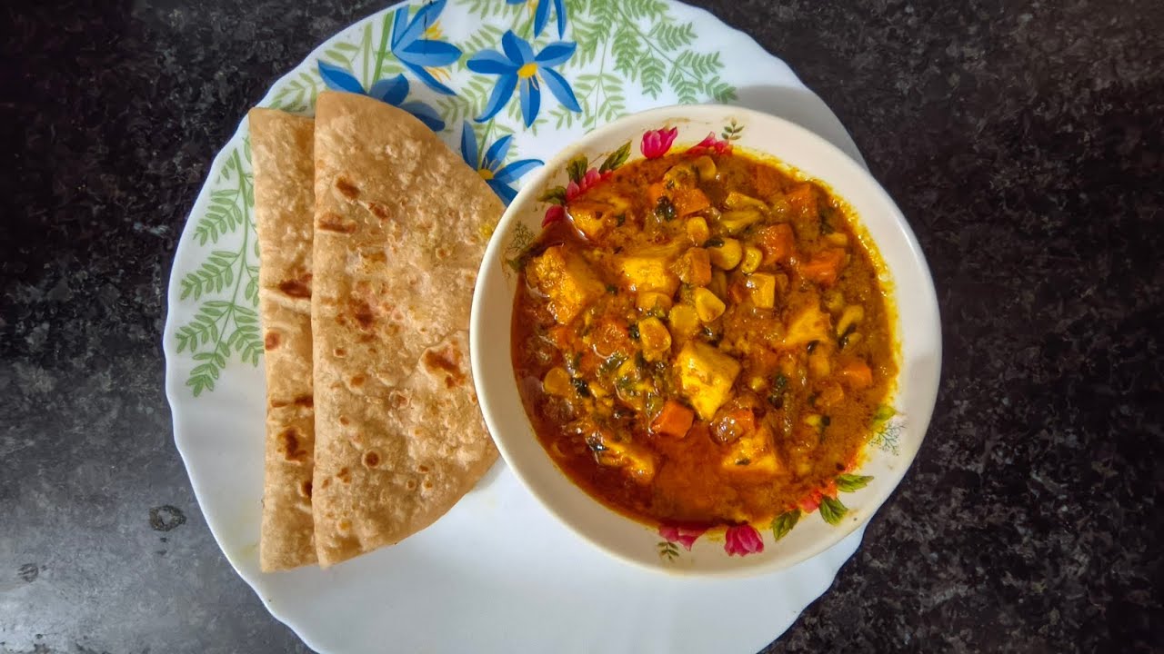 Sweet corn 🌽 gajar paneer masala