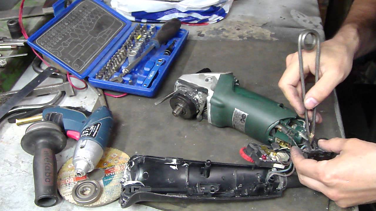Ремонт УШМ METABO WEA 14-125 Plus  кз ротора,  часть 1.