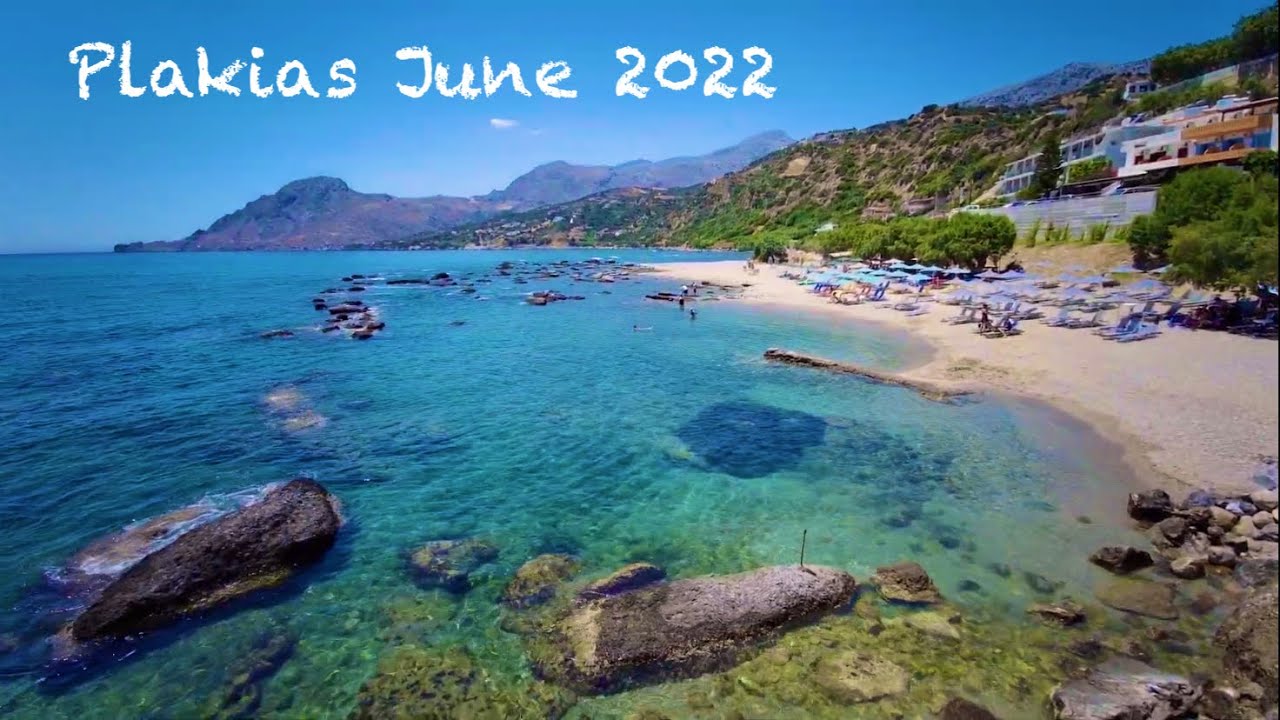 Plakias (June 2022) City, Port and Restaurants at midday -Crete Island